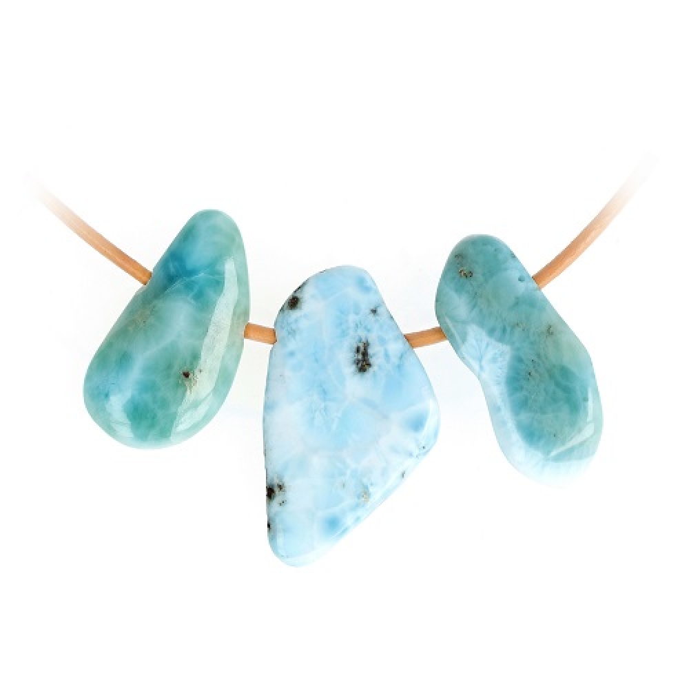 Larimar (Atlantis-Stein) gebohrt
